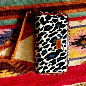 Consuela Blue Jag Zipper wristlet